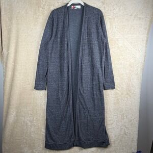 Free People Beach M Bicoastal Long Line Cardigan Open‎ Duster Charcoal Heather
